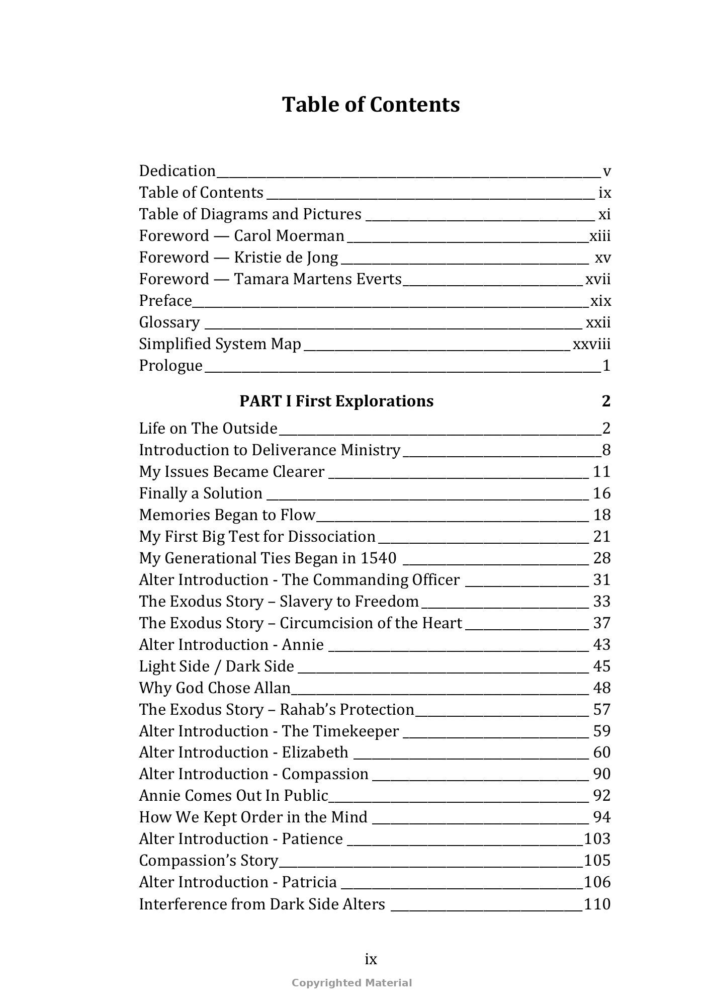 Page ix of Through the Dark Corridors of Time